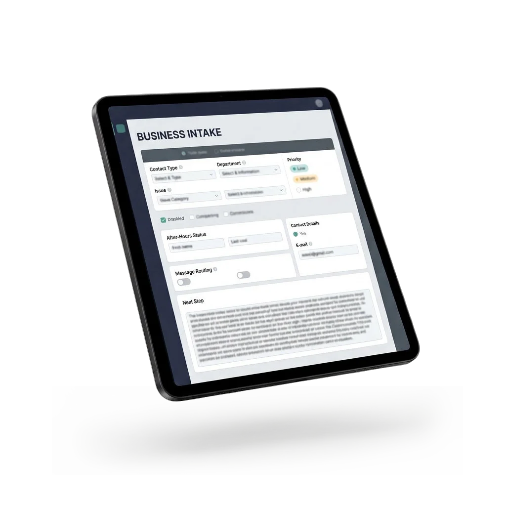 AnswerNow business intake