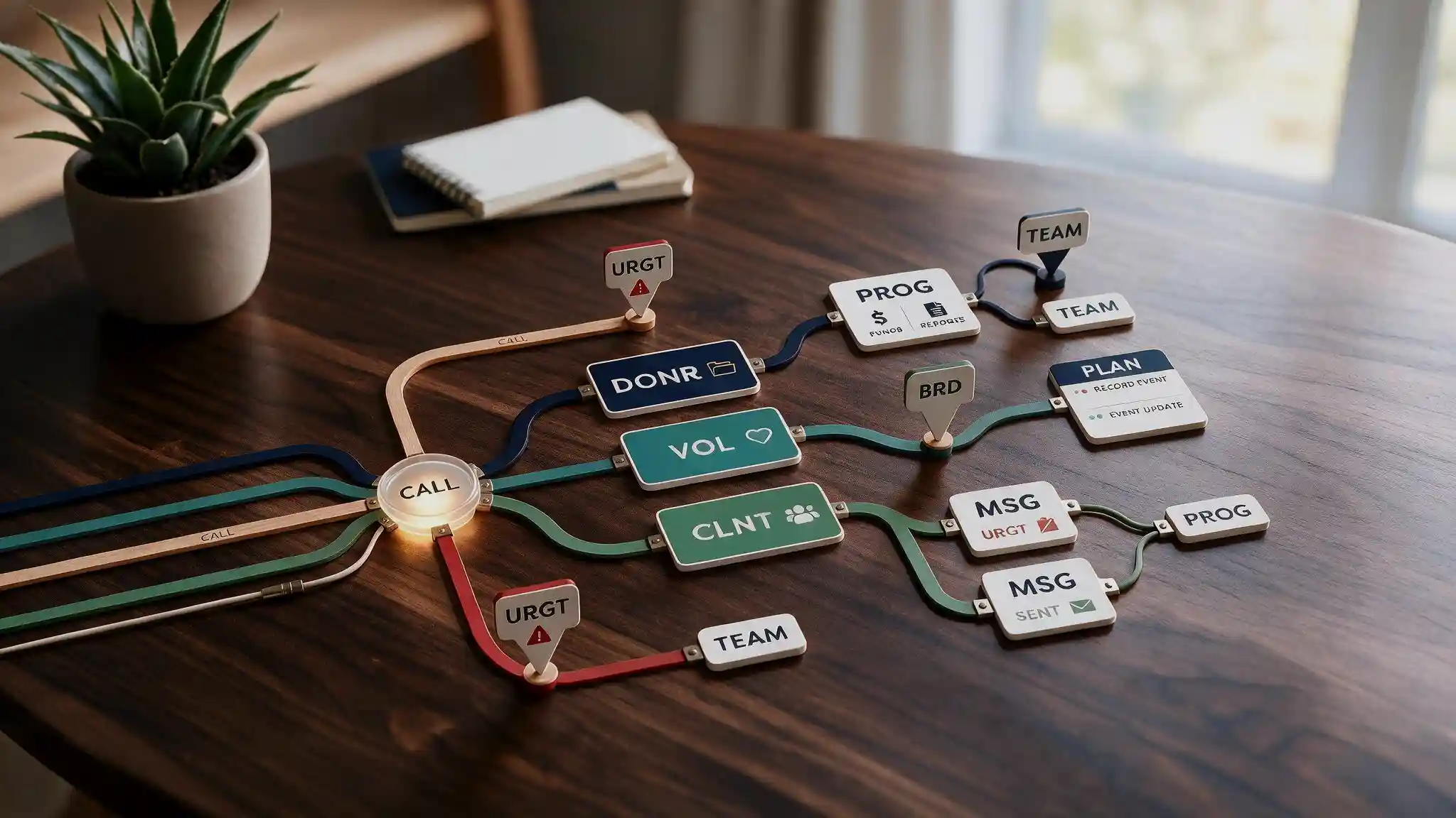 Non-profit answering service routing workflow