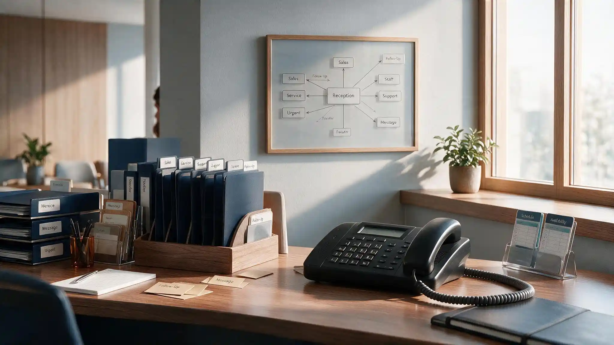 Virtual receptionist call routing workflow